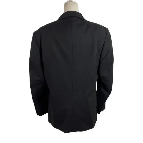 Oscar de La Renta Single Breasted 100% Wool Black Men's Suit Jacket Size 40S